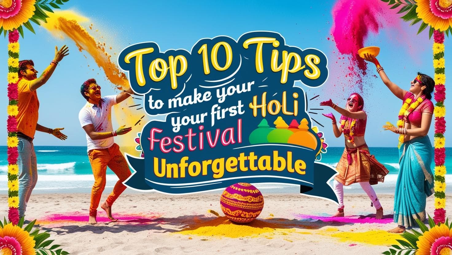 Holi on the beach in LA. Best Holi event in LA. H2O Events.