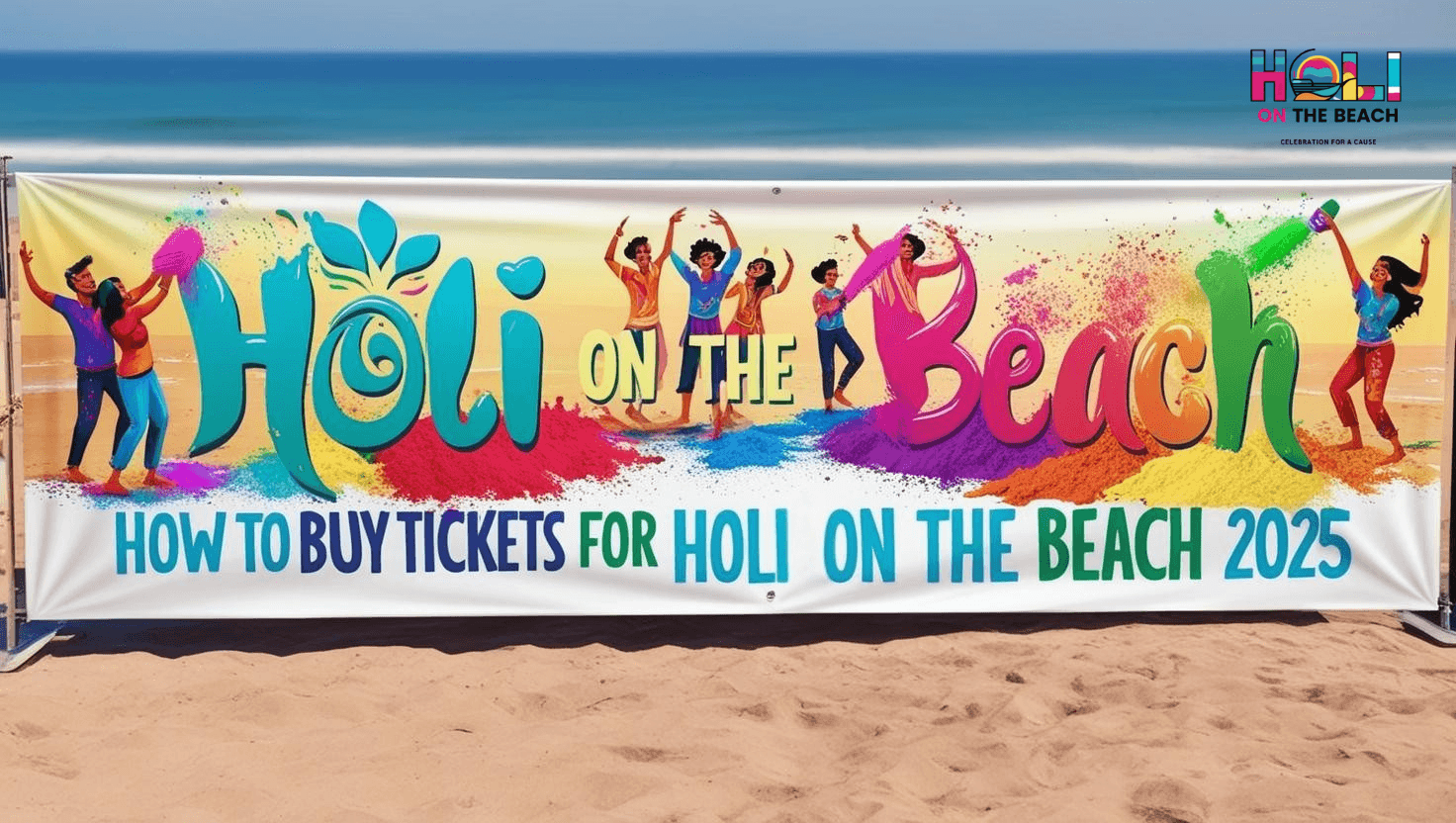 Holi on the beach in LA. Best Holi event in LA. H2O Events.