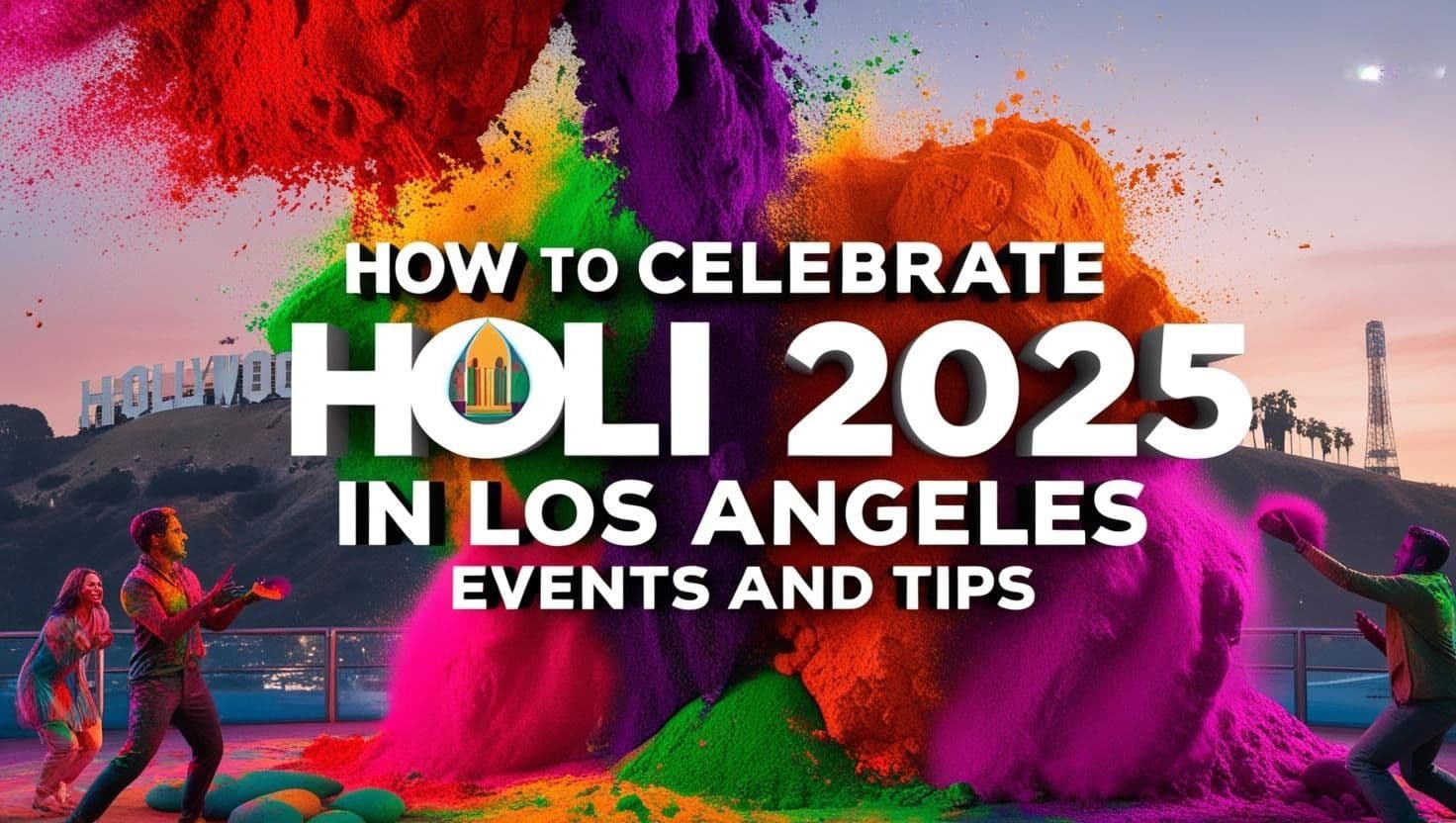 Holi on the beach in LA. Best Holi event in LA. H2O Events.