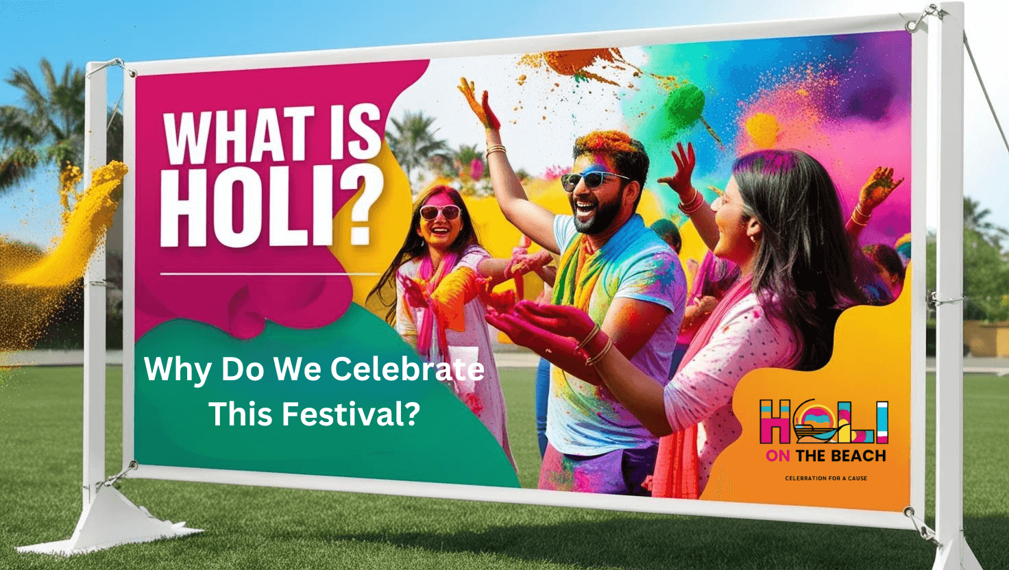 Holi on the beach in LA. Best Holi event in LA. H2O Events.